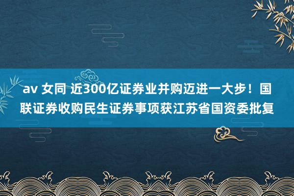 av 女同 近300亿证券业并购迈进一大步！国联证券收购民生证券事项获江苏省国资委批复