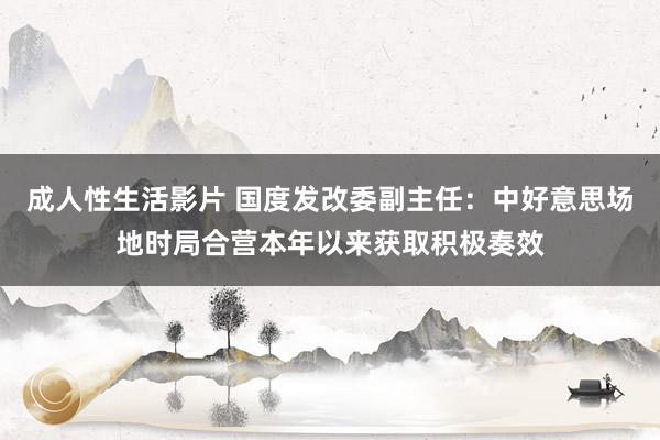 成人性生活影片 国度发改委副主任：中好意思场地时局合营本年以来获取积极奏效