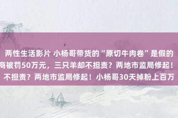 两性生活影片 小杨哥带货的“原切牛肉卷”是假的！卖了387万元，供应商被罚50万元，三只羊却不担责？两地市监局修起！小杨哥30天掉粉上百万