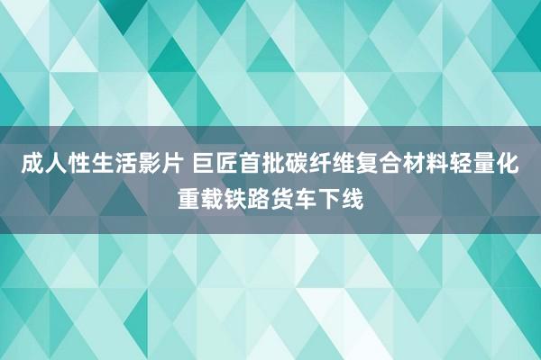 成人性生活影片 巨匠首批碳纤维复合材料轻量化重载铁路货车下线