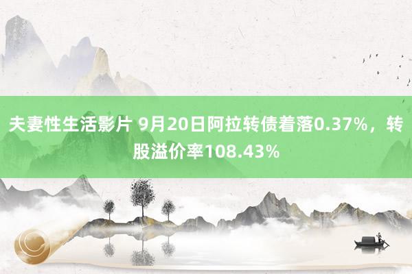 夫妻性生活影片 9月20日阿拉转债着落0.37%，转股溢价率108.43%