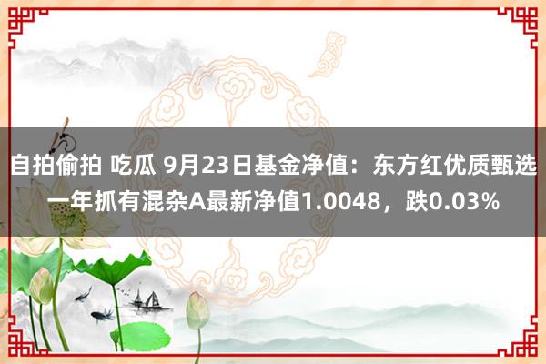 自拍偷拍 吃瓜 9月23日基金净值：东方红优质甄选一年抓有混杂A最新净值1.0048，跌0.03%