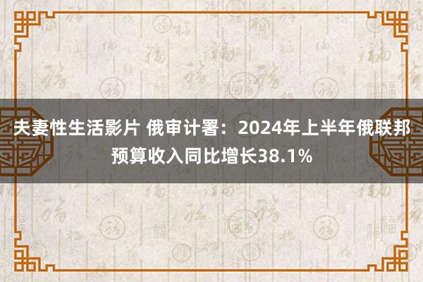 夫妻性生活影片 俄审计署：2024年上半年俄联邦预算收入同比增长38.1%