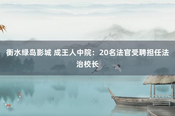 衡水绿岛影城 成王人中院：20名法官受聘担任法治校长