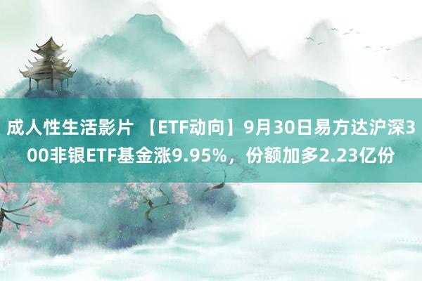 成人性生活影片 【ETF动向】9月30日易方达沪深300非银ETF基金涨9.95%，份额加多2.23亿份