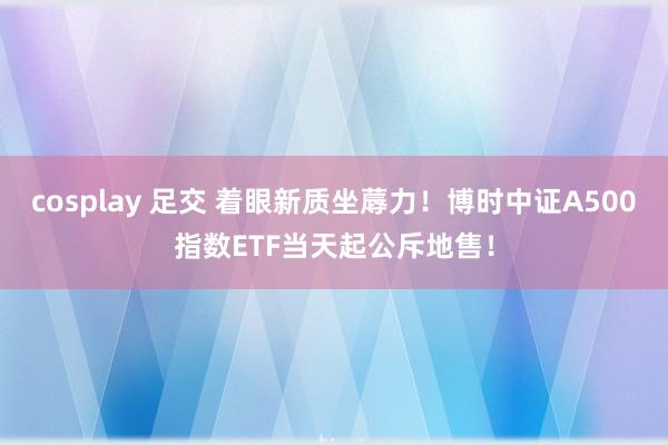 cosplay 足交 着眼新质坐蓐力！博时中证A500指数ETF当天起公斥地售！