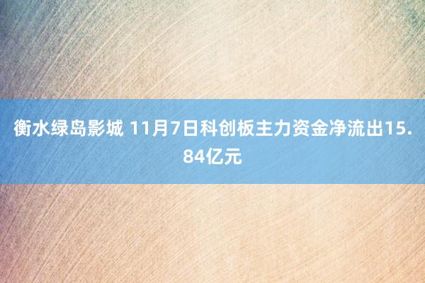 衡水绿岛影城 11月7日科创板主力资金净流出15.84亿元