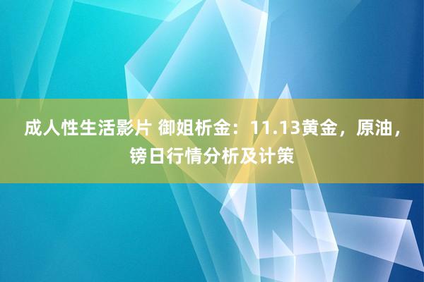 成人性生活影片 御姐析金：11.13黄金，原油，镑日行情分析及计策