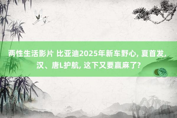 两性生活影片 比亚迪2025年新车野心， 夏首发， 汉、唐L护航， 这下又要赢麻了?