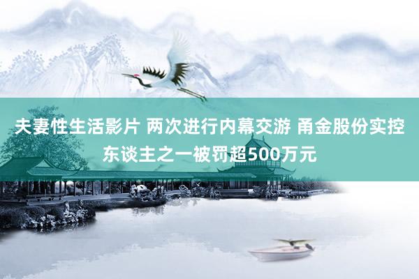 夫妻性生活影片 两次进行内幕交游 甬金股份实控东谈主之一被罚超500万元