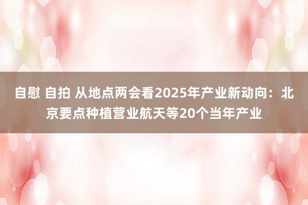 自慰 自拍 从地点两会看2025年产业新动向：北京要点种植营业航天等20个当年产业