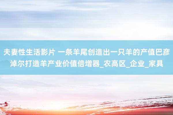 夫妻性生活影片 一条羊尾创造出一只羊的产值巴彦淖尔打造羊产业价值倍增器_农高区_企业_家具